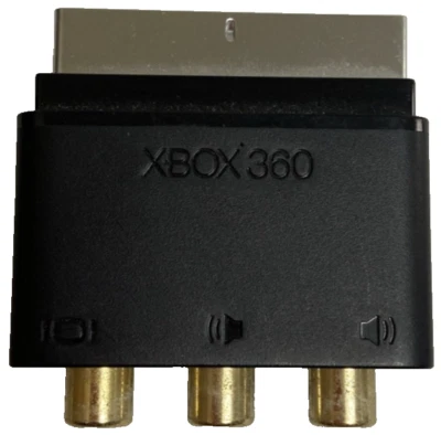 PRESA SCART RCA - ADATTATORE AV Nera per Microsoft XBOX 360 - ORIGINALE - Immagine 1 di 4