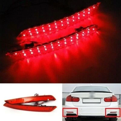2x Luz de freno trasera LED reflector de parachoques lente roja para 12-15 BMW Serie 3 F30 F31 Foto 1 de 4