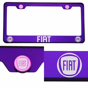 Marco de matrícula T304 púrpura caramelo acero inoxidable plateado Fiat grabado láser - Imagen 1 de 11