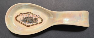 Vintage Ceramic Spoon Rest Welcome to Fabulous Las Vegas Iridescent Finish - Picture 1 of 5