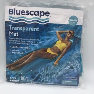 Alfombra de aire transparente azul bluescape, flotador de piscina inflable, adulto, unisex - Imagen 1 de 4