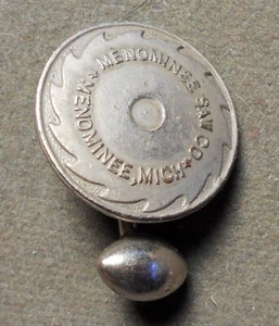 Cuff Link: Menomonie, Mich., Menomonie Saw Co. Nickel plated bronze cuff link, 2 - Picture 1 of 3