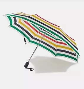 The Hudson’s Bay HBC Multi Stripe Compact Folding Umbrella New With Tags - Picture 1 of 5