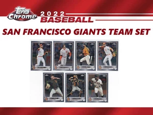 2022 Topps Chrome SAN FRANCISCO GIANTS TEAM SET (7 cards) - Picture 1 of 3