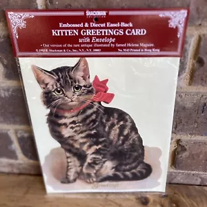 Shackman Kitten Greeting Card Envelope Embossed Diecut Easel-Back Helena Maguire - Picture 1 of 6