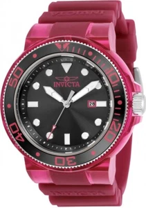 Reloj de silicona Invicta 32329 Pro Diver cuarzo esfera negra borgoña para hombre - Imagen 1 de 5