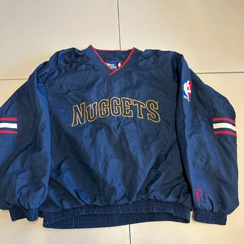 Vintage Denver Nuggets Jacket Pro Player Men Size Xl Navy Bue Cover