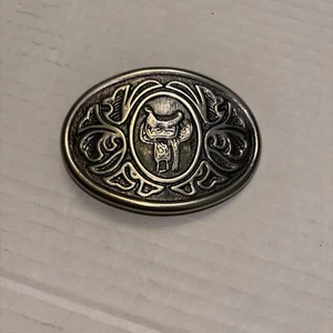Vintage Avon Silber Gürtelschnalle Pferd Sattel Design Western Rodeo Style - Bild 1 von 2