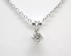 Pendente con DIAMANTE punto luce CATENINA 0.16 ct.in Oro bianco/Argento 14k/925 - Foto 1 di 12