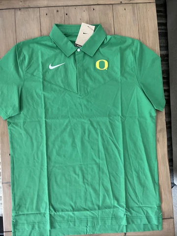 Nike Oregon Ducks Short Sleeve Coaches Polo Men's Large Green  DJ 5123 Dri-FIt Cover