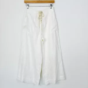 Zimmermann Womens Linen Pants Wide Leg Corset Tie Front Cropped Size 0 8 AU - Picture 1 of 11