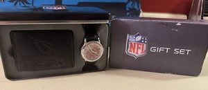 ARIZONA CARDINALS MEN'S BLACK WATCH AND WALLET SET - New In Box- Will Need Batt - Picture 1 of 20