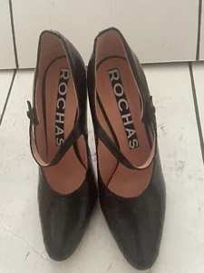 Brand New Womens Italian Made Rochas Black Shoes Size 40 - Picture 1 of 10
