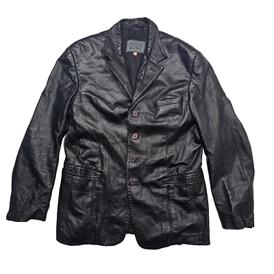 vintage versace versus  Mens jacket blazer   Black   leather  size  L - Image 1 of 4