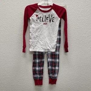 Childrens Place Holidays Pajamas Set Size 7 Girls Boys Shirt Pants PJs 2021 - Picture 1 of 9
