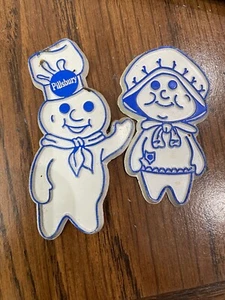 Vtg Pillsbury Dough Boy Girl Poppin Poppy Fresh 2 Refrigerator Magnets  - Picture 1 of 2
