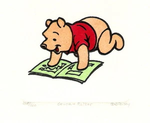 WALT DISNEY WINNIE THE POOH HAND PAINTED LTD ED ETCHING - Picture 1 of 1
