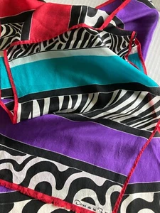 Oscar de la Renta Woman's Multicolor Africa Runner Scarf Wildlife Pattern - Picture 1 of 5