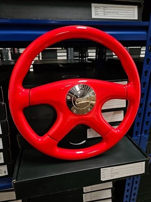 RAPTOR 15" RED WOOD GRAIN STEERING WHEEL - Image 1 of 4