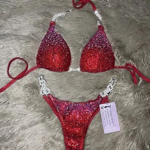 Angel’s Competition Bikini Red Suit NPC/IFBB w/Molded Top NWT Pd $800 +Extras - Picture 1 of 23