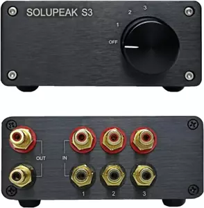 Premium 3 in 1 Out RCA Switch Box, Passive Stereo Signal Source Selector, Audio - Picture 1 of 6