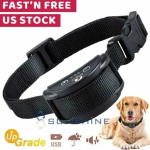 Rechargeable Anti No Barking Collar Electric Shock Dog Pet Bark Training Collar - Picture 1 of 12
