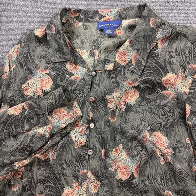 Blusa Charter Club 100 % seda floral con botones de cachemira para mujer talla 22 W Foto 1 de 4