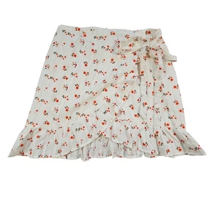 Minifalda envolvente Princesa Polly talla 4 con volantes blanca floral cremallera trasera - Imagen 1 de 6