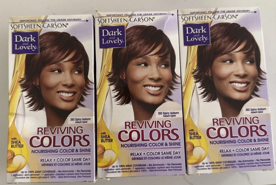 SoftSheen Carson Dark & Lovely  Reviving Colors 393 SPICY AUBURN Lot of 3 - Image 1 of 1