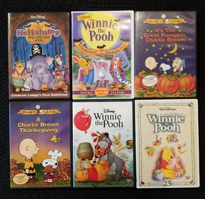 6 DVDs: Pooh's Heffalump Halloween, Frankenpooh, It's The Great Pumpkin Charlie - Picture 1 of 4