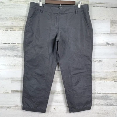 J. Pantalones Cortos Crew City Fit Mujer Talla 12 Gris Lino Mezcla Algodón Utilidad Foto 1 de 4