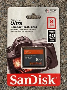SanDisk 8GB/30MB Ultra CF Card SDCFH-008G-A11, US Retail Package BRAND NEW - Picture 1 of 2