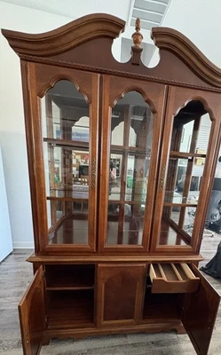 Burl Ash Wood China Cabinet - Image 1 of 4