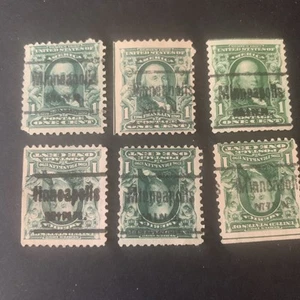 Minneapolis,Minn. Precancel 1902 1c green PSS# L-4 TS regular $inverted 6pcs. - Picture 1 of 1