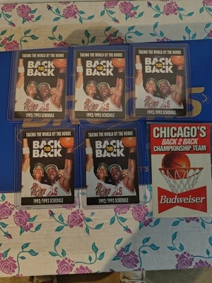 5 Total 1992-93 Chicago Bulls - Pocket Schedule/Calendar -NBA Basketball  - Image 1 of 3