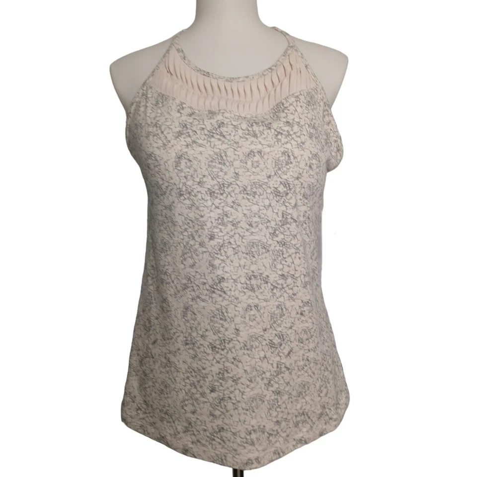 Soybu Pintuck Racerback Paschi Tank Quartz Gray White Large - Image 1 of 4