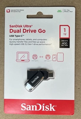 SanDisk Ultra Dual Drive Go 1TB USB Type-A/USB Type-C Flash Drive - Black - Image 1 of 2