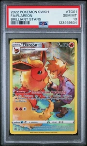 2022 Pokemon SWSH Brilliant Stars Flareon Trainer Gallery #TG01/TG30 PSA 10 - Picture 1 of 2