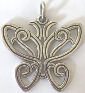 ❤️JAMES AVERY RETIRED LARGE OPEN BUTTERFLY PENDANT 🦋 SILVER OLD DESIGN JA BOX❤️ - Picture 1 of 5