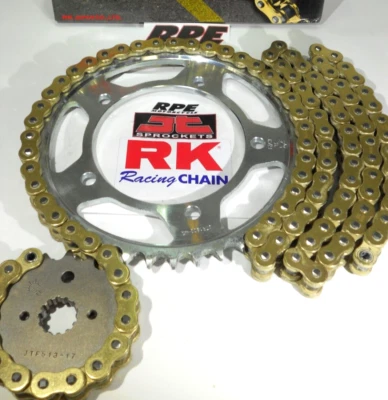 Kit de cadena y piñones de aceleración rápida dorado Honda CBR1000RR RK ZXW 520 2006-2007 Foto 1 de 4