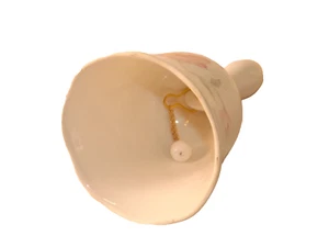 Vintage Porcelain Bell Pink Flowers Gold Accents 5 in - Picture 1 of 3