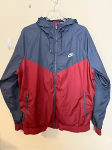 Nike Men's Sportswear Windrunner Hooded Jacket XXL 727324 Red/Blue - Picture 1 of 4