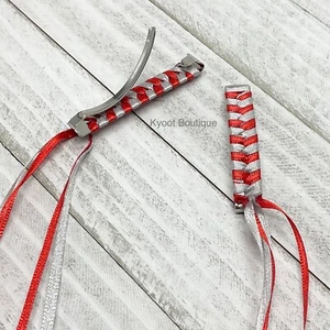 2 Ribbon Barrettes - braided, hair accessory, girl, 80's, quantity discount - Picture 1 of 65