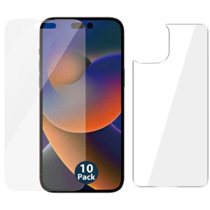 10pk Soft PET Film Screen Protector Guard for Apple iPhone 14 PRO Front and Back - Picture 1 of 7