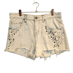 BDG | Pantalones cortos de jean Freja de tiro medio con tachuelas dobladillo crudo talla 28 - Imagen 1 de 8