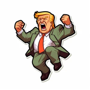2X Autoaufkleber Sticker Lustiger Donald Trump Aufkleber 9X9 cm - Picture 1 of 1