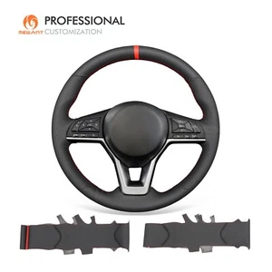 MEWANT Black Artificial Leather Steering Wheel Cover for Nissan Navara 2021-2024 - Picture 1 of 9