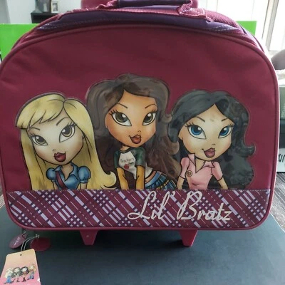 Bratz Rolling Suitcase Travel Bag Girls Doll Luggage 17x14" Handle Extends  - Image 1 of 4