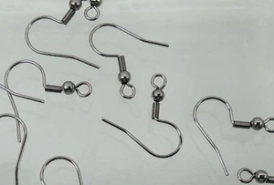 500 Stainless Steel Ear Wires Hooks 250 prs~ Ball + Coil ~19-20mm post Earrings - Picture 1 of 10