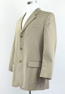 Abrigo deportivo Merona para hombre 42R caqui tostado tres botones totalmente forrado 42R Foto 1 de 4